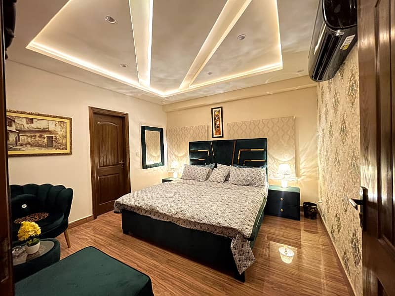 1 Bedroom VIP Full furnish flat per day available in Bahria town Lahore 22