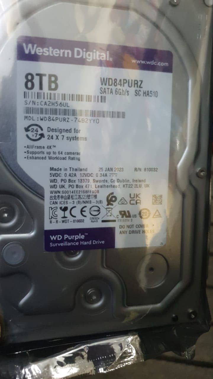 8TB WD Purple brand new pin pack internal Hard Disk Drive 3