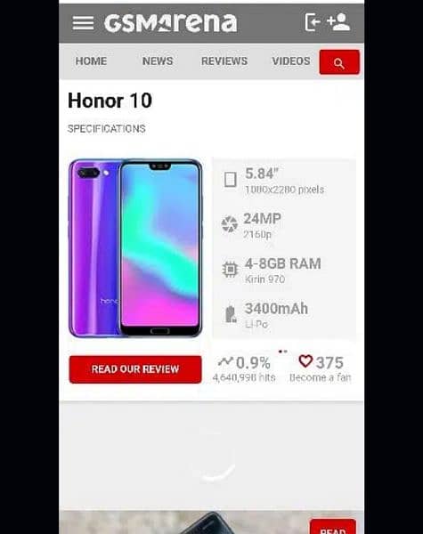 honor 10 4gb 128gb full box sale and exchange 4