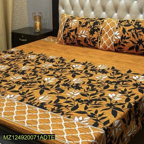 3 pcs Crystal Cotton printed Double Bedsheets ,whtasapp  (03145156658) 5