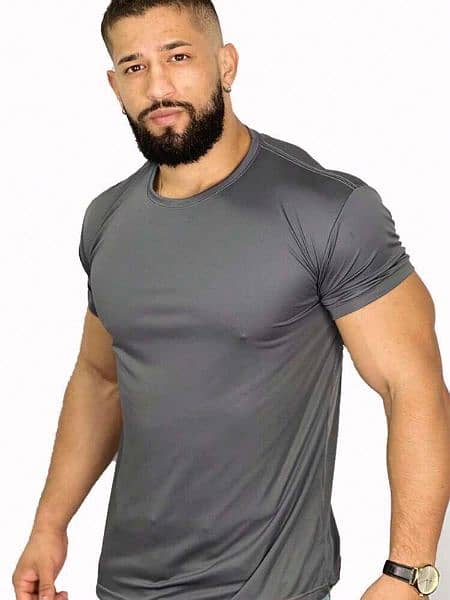 Men Dri fit plain half sleeve shirt 2