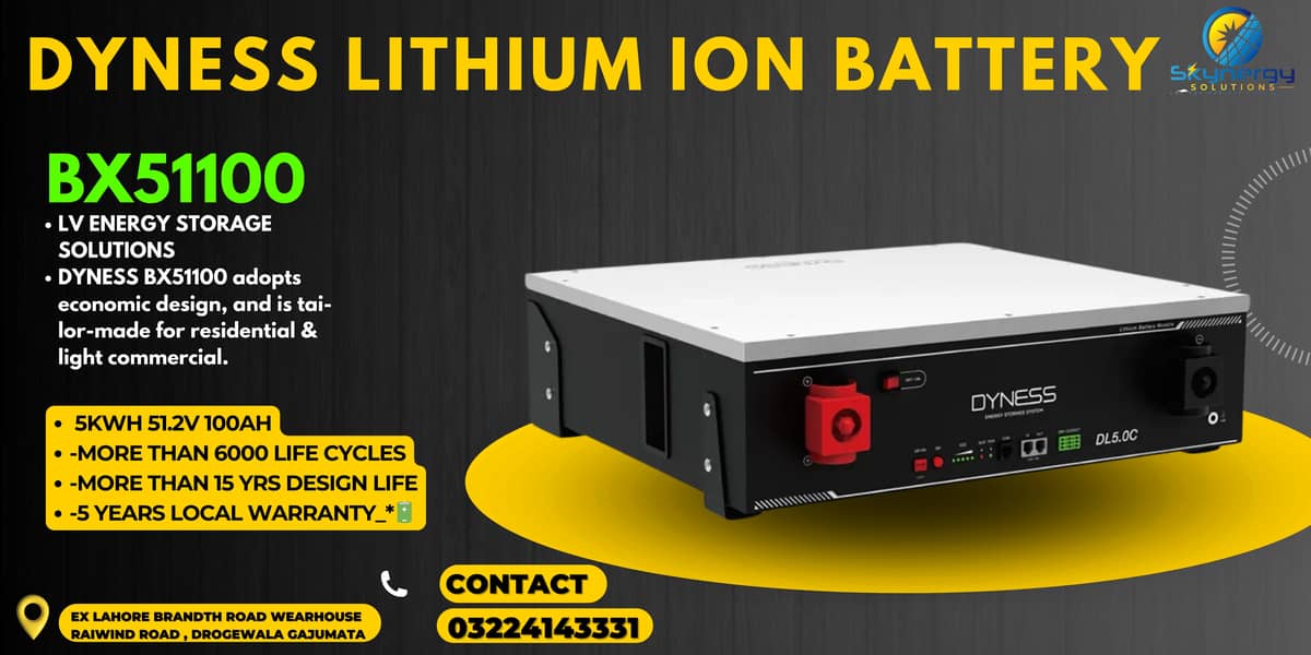 Dyness Lithium ion Battery | 5kwh 51.2V 100Ah 0