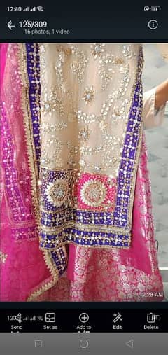 a beautiful Mehandi dress with lengha for sale only one time used