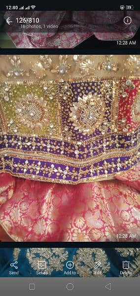 a beautiful Mehandi dress with lengha for sale only one time used 2