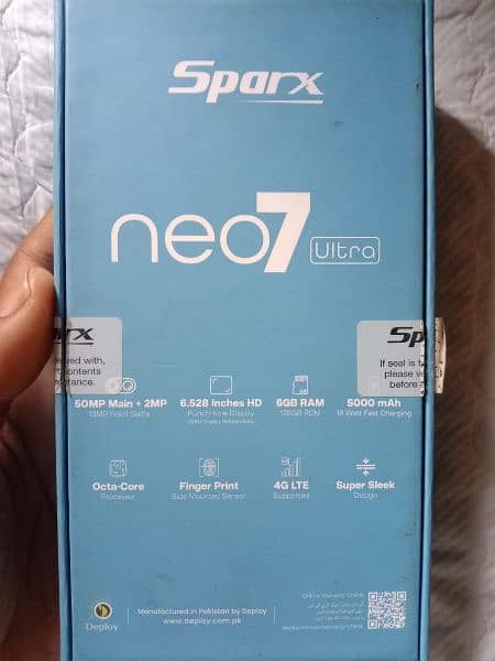 Sparx neo7 ultra 6/128 GB,with Box charger,5000 mAh battery,brand new 8