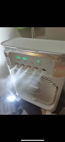 Mist portable USB Fan Ac humidifier with LED water lamp 1