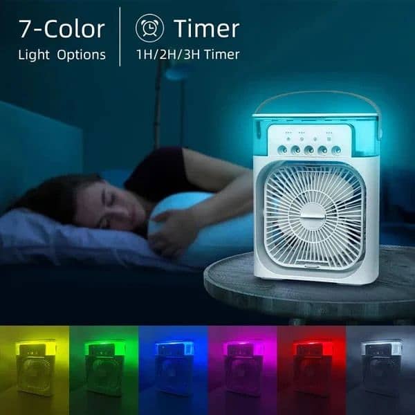 Mist portable USB Fan Ac humidifier with LED water lamp 3