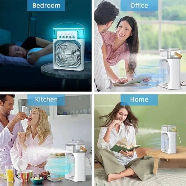 Mist portable USB Fan Ac humidifier with LED water lamp 7