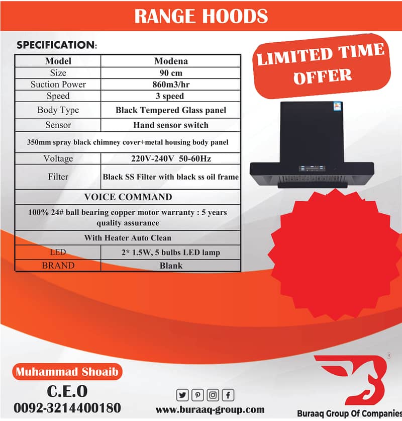 “Limited Time Offer” Kitchens Hoods,Kitchen Hobs,Electric Geysers 4