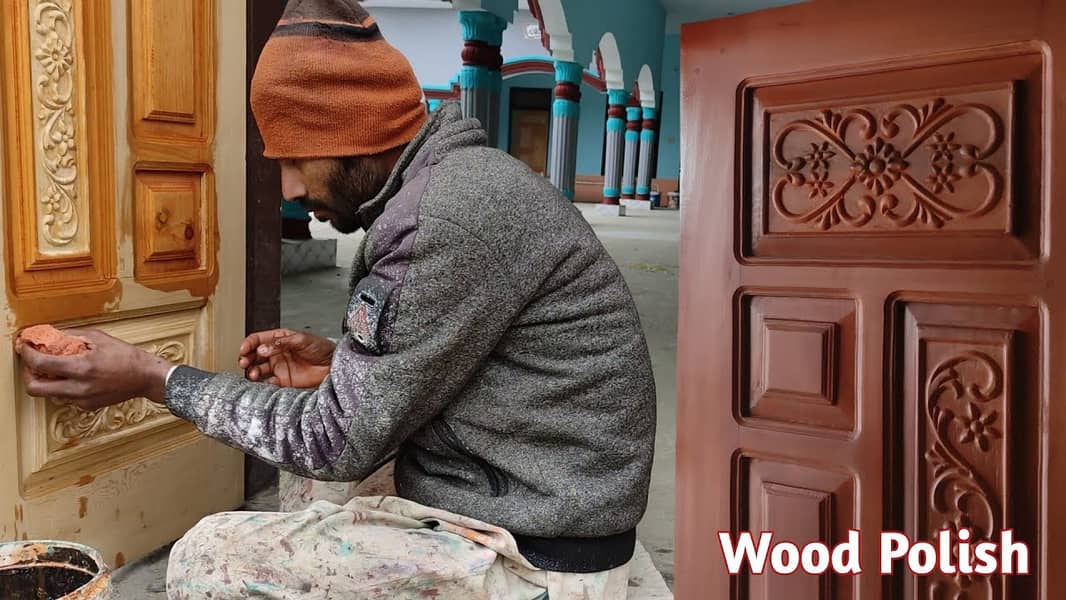 wood polish/ color polish /color/painter/ wood panal work in karachi 11