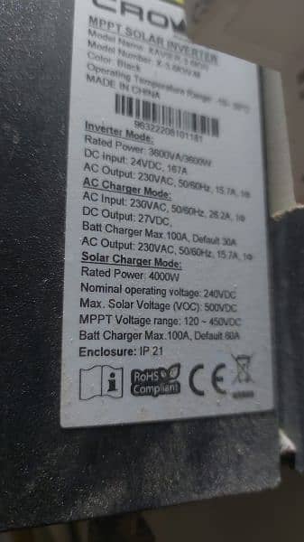 for sale 3.6kw crown xavier hybrid inverter 3