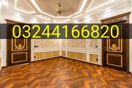 Laminate Wooden Floors, Wallpapers, Window Blinds, Fluted panels.