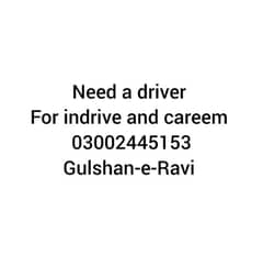 Driving Job for careem/in-drive/yango