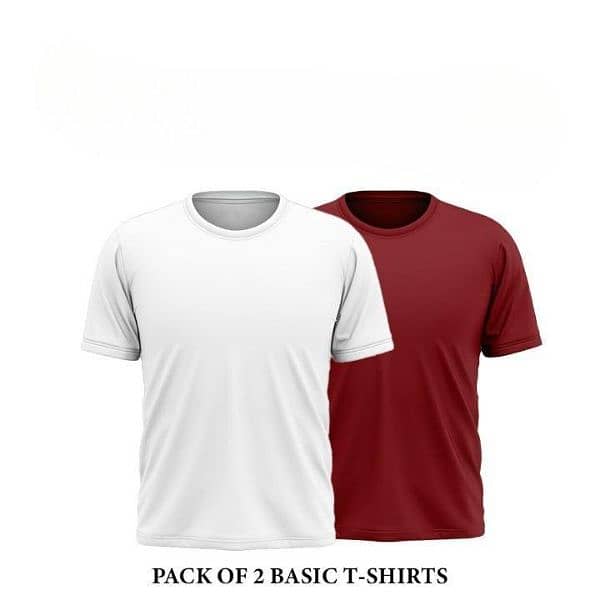 men's cotton plain T-shirt, pack of 2 2