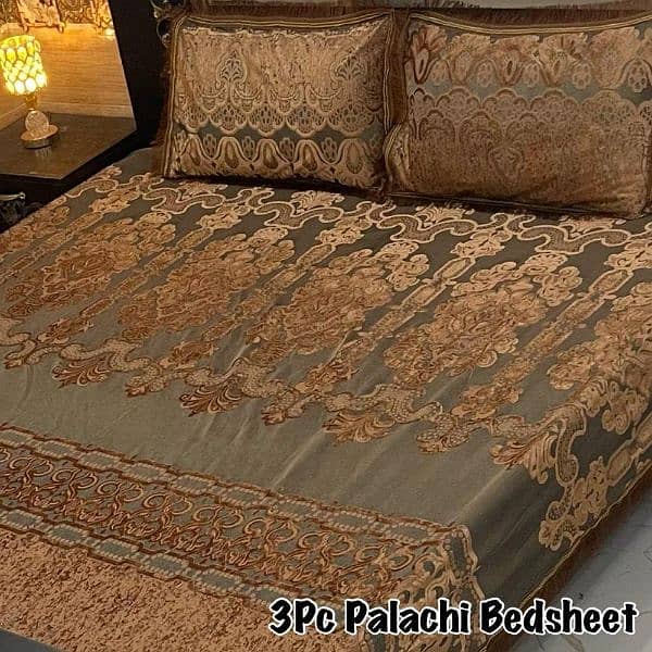 3PCs palachi Embossed double bedsheets 0