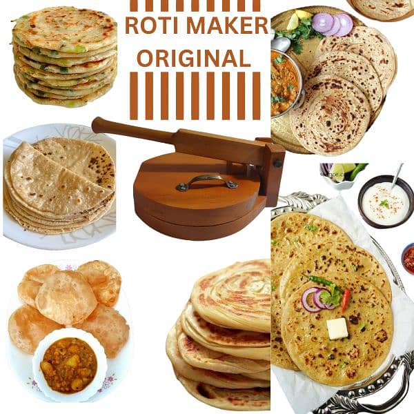 Wooden Roti Maker - Easy Chapati and Puri Press 2