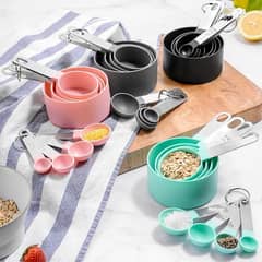 8PCS/Set Plastic Multi Purpose Measuring Cup Measuring Spoon 0