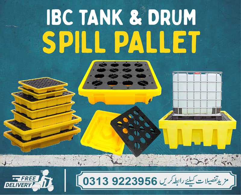 plastic spill pallet for drums, drum pallet, spill pallets, tray, kit 1