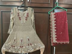 Three piece Peplum and Sharara formal dress is available for sale 0