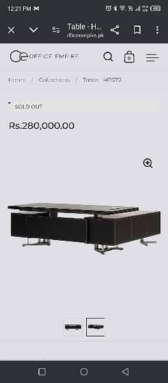 imported executive leather table and almirah