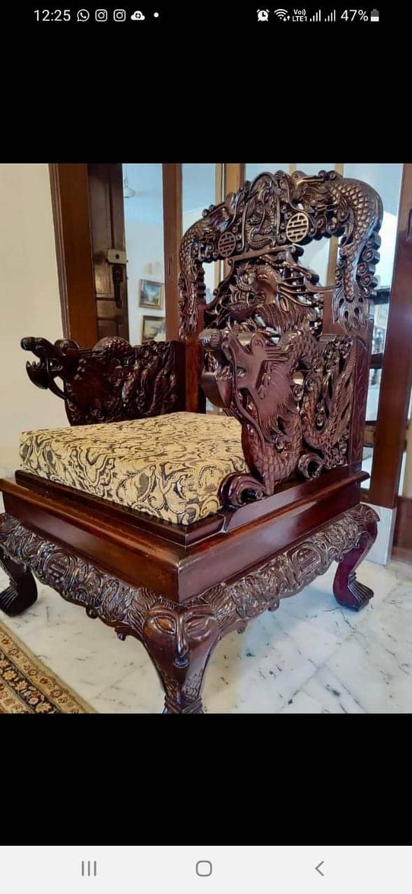 Rosewood sofa set handcarved 3