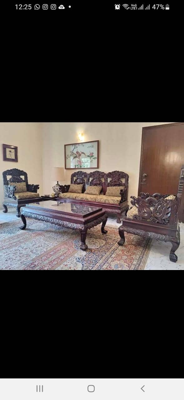 Rosewood sofa set handcarved 4