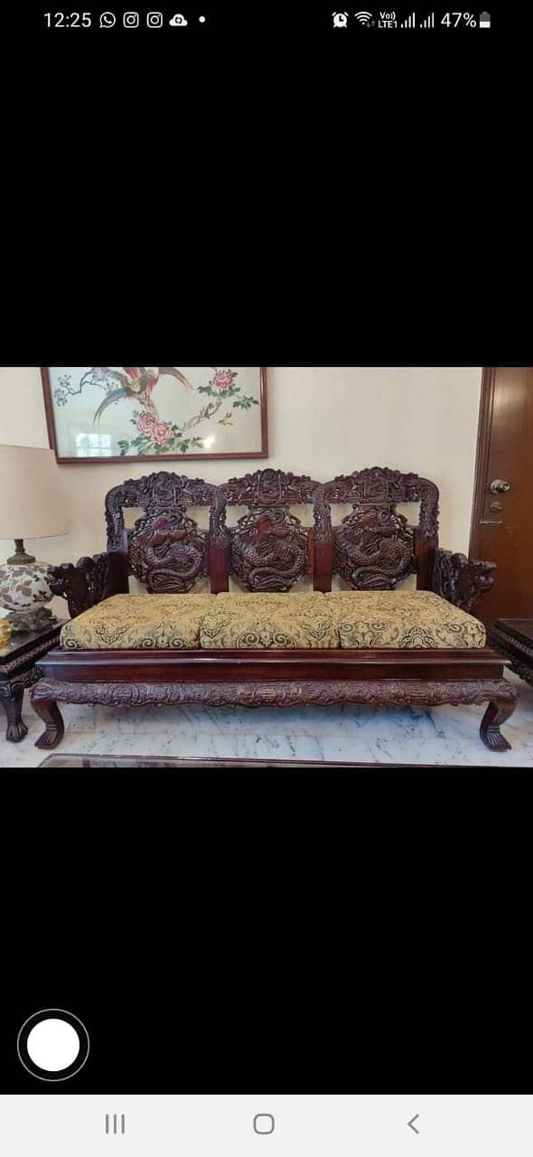 Rosewood sofa set handcarved 7