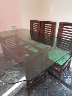 Glass Dining Table 6 Chairs 0