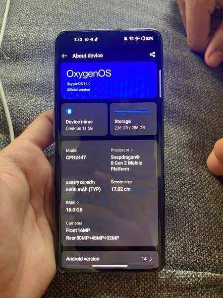 OnePlus 11 5g. 16/256. (non PTA) 7