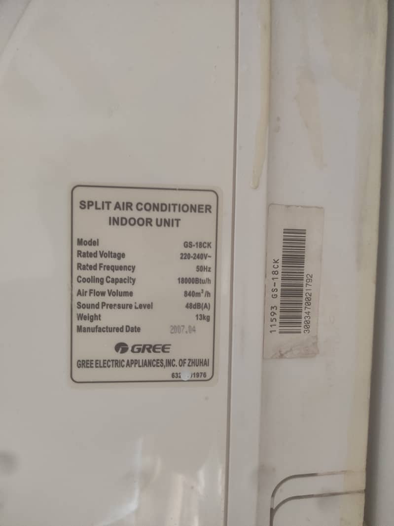 Gree split air conditioner 1.5 ton 2