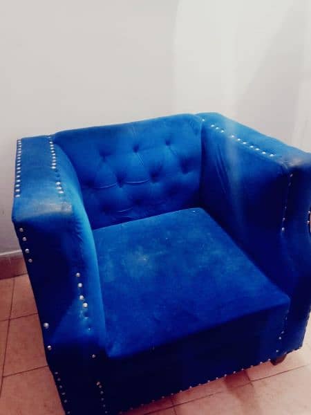 blue 5 seater sofa used for sale 0