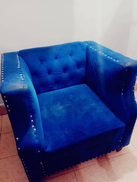 blue 5 seater sofa used for sale 1