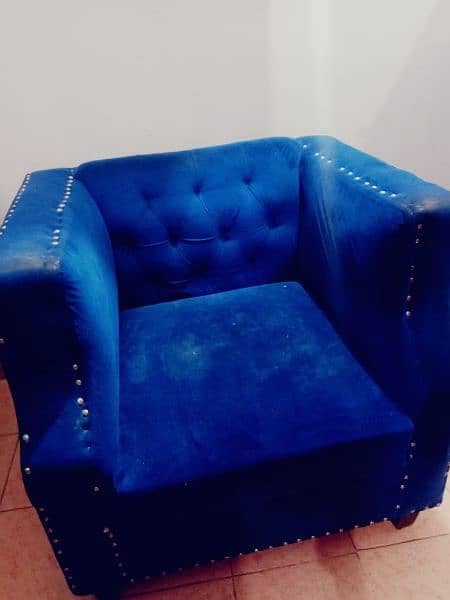 blue 5 seater sofa used for sale 2