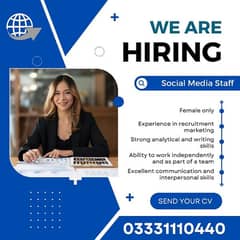 Female Staff Required for Social Media Management