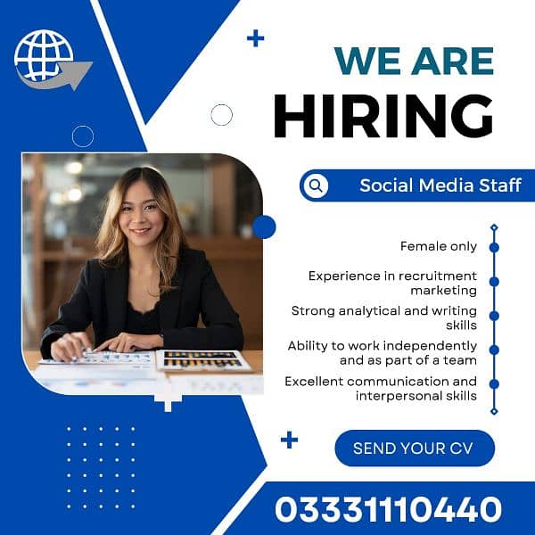 Female Staff Required for Social Media Management 0