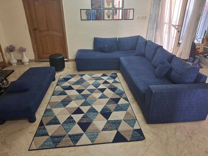 SOFA SET L SHAPED WITH 3 SEATER COUCH 1