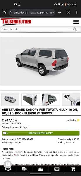 Original ARB Imported Canopy For Toyota Hilux/Revo 4