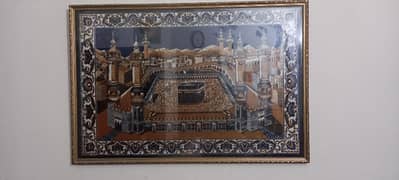 khaana kaaba  velvet wall hanging with frame