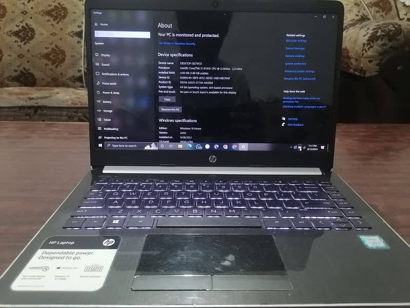 Hp Laptop 14-df0xxx core I3 8 Gen  with 128gb SSD 1Tb Evohard 4gB Ram 2