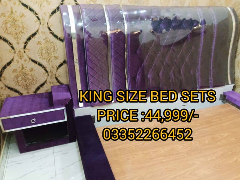 KING SIZE BED WITH 2 SIDE TABLES DOUBLE BED 0