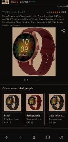 BingoFit Smartwatch Women Men with Phone Function, 1.43 Inch AMOLED 0