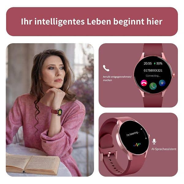 BingoFit Smartwatch Women Men with Phone Function, 1.43 Inch AMOLED 4