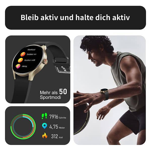 BingoFit Smartwatch Women Men with Phone Function, 1.43 Inch AMOLED 10