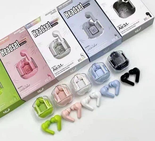 Air 31 tws earbuds with pouch. (every colour available) 1