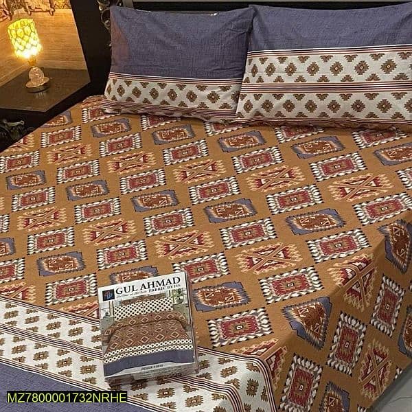 3pc crystal cotton printed double bedsheet free home delivery 2