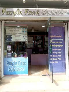 Purple face photo studio