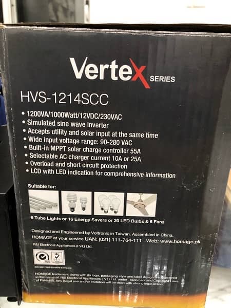 Homage Vertex Series 1214SCC  1KW Solar Inverter 4