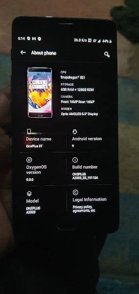 one plus 3T 6/128 dual sim 2