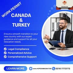 Canada & Turkey Work Permits Available