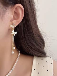 butterfly long taseel earrings for women